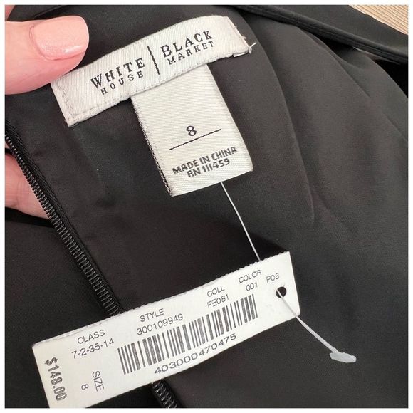 NWT White House Black Market Crepe Fit & Flare Little Black Dress LBD Sz 8 - Picture 10 of 11
